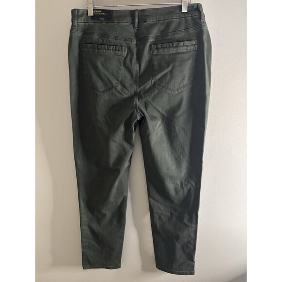 Chico’s So Slimming Girlfriend Slim Leg Ankle Evergreen Denim Jeans Large NEW - Picture 4 of 11